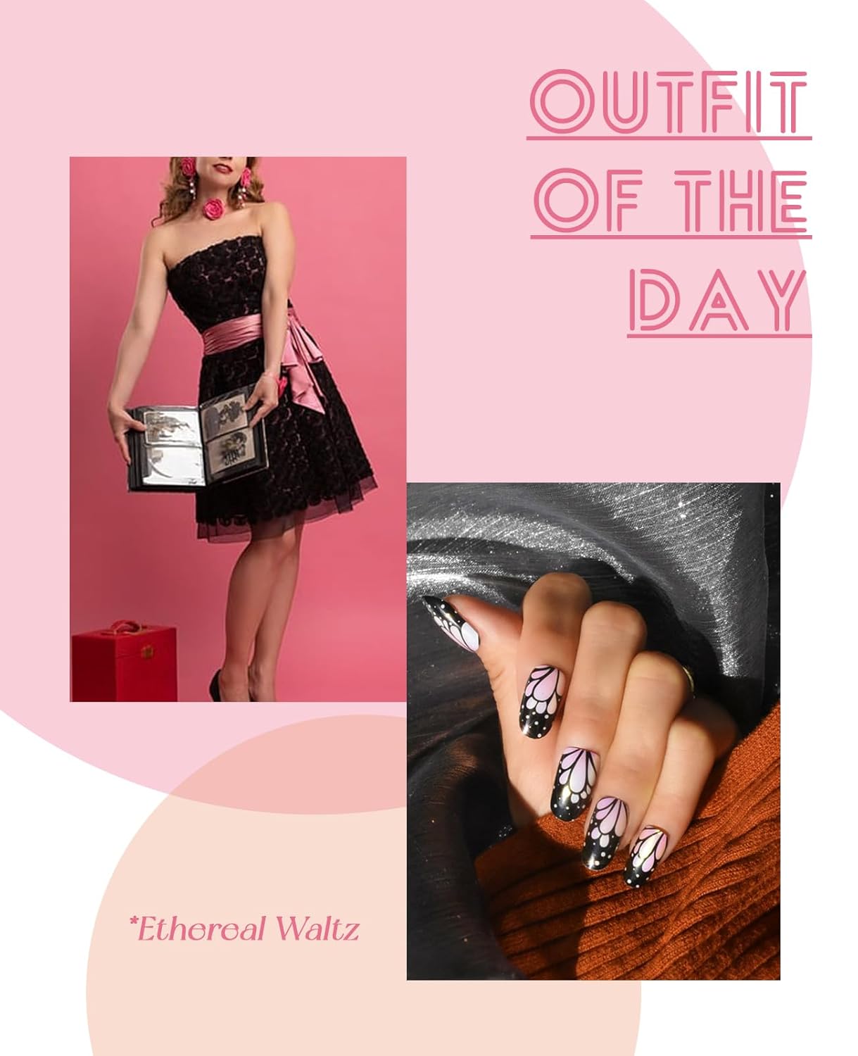 Semi Cured Gel Nail Strip Starter Kit - 60 Nail Stickers, UV Lamp & Tools for Salon Quality Christmas Nails