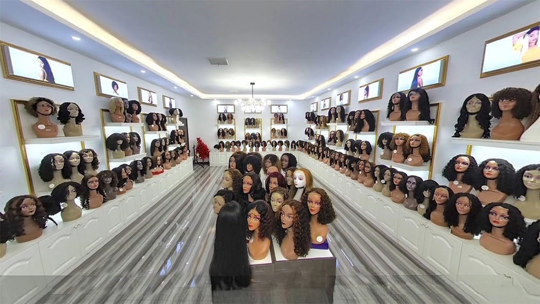 IMAYLI Fringe Bouncy Human Hair Wigs For Black Women Afro Rose Curly Funmi Glueless Wigs with Bangs Short Bouncy Curly Bob Wig With Bang 8Inch 180% Density P4/30