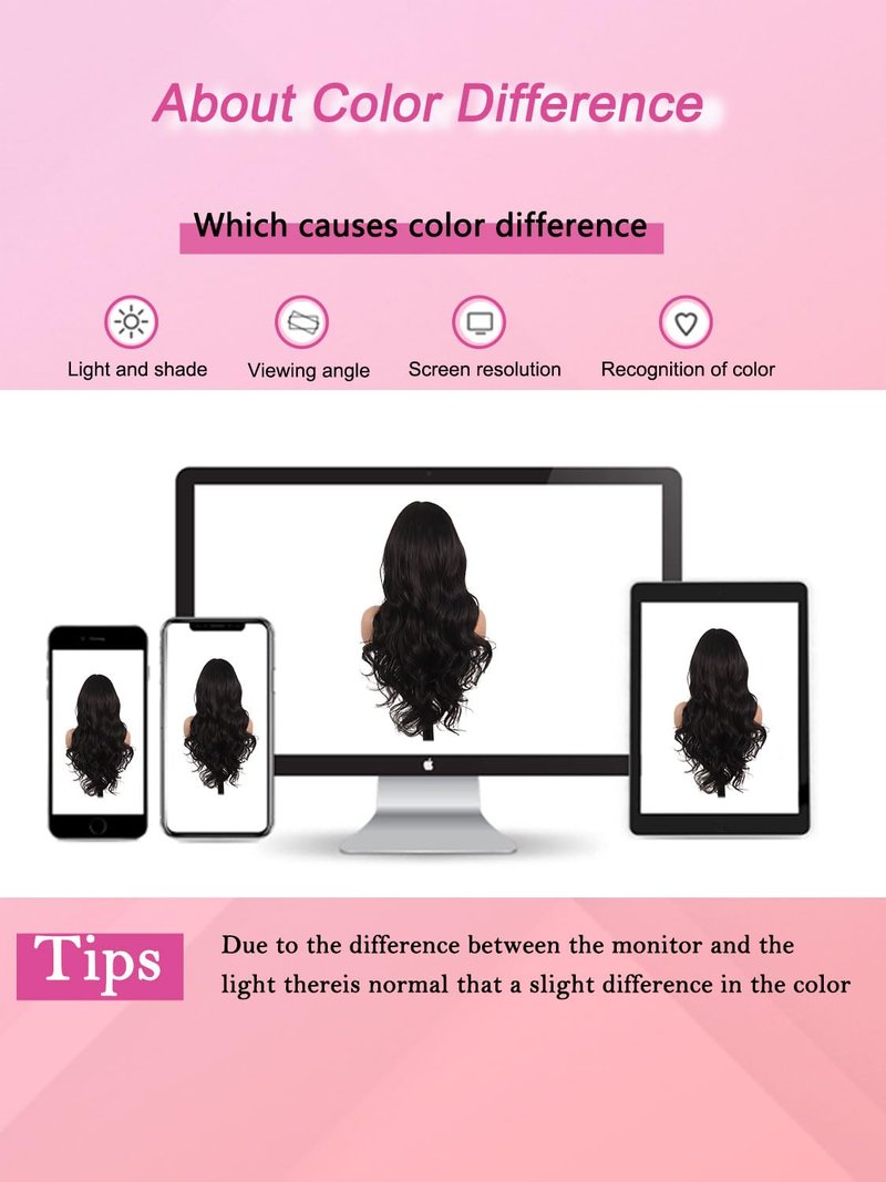 Barbique Synthetic Lace Front Wig for Women, Natural Black Synthetic Wig 13x6 Hd Lace Front 26 Inch Long Wavy Heat Resistant Fiber Deep Parting with Baby Hair Natural Hairline