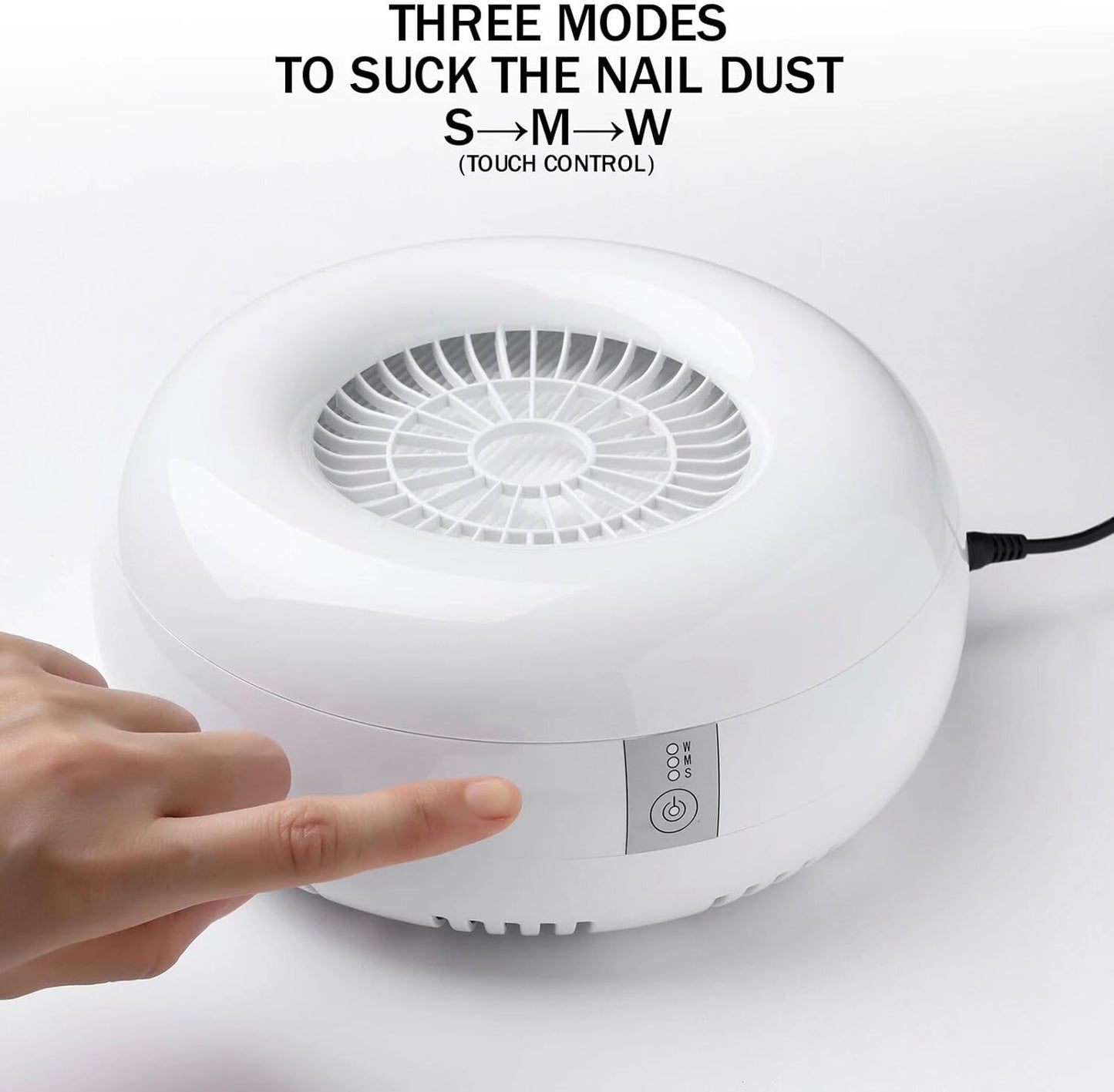 Nail Dust Collector Vacuum with Strong Suction & Reusable Filter for Acrylic Nails