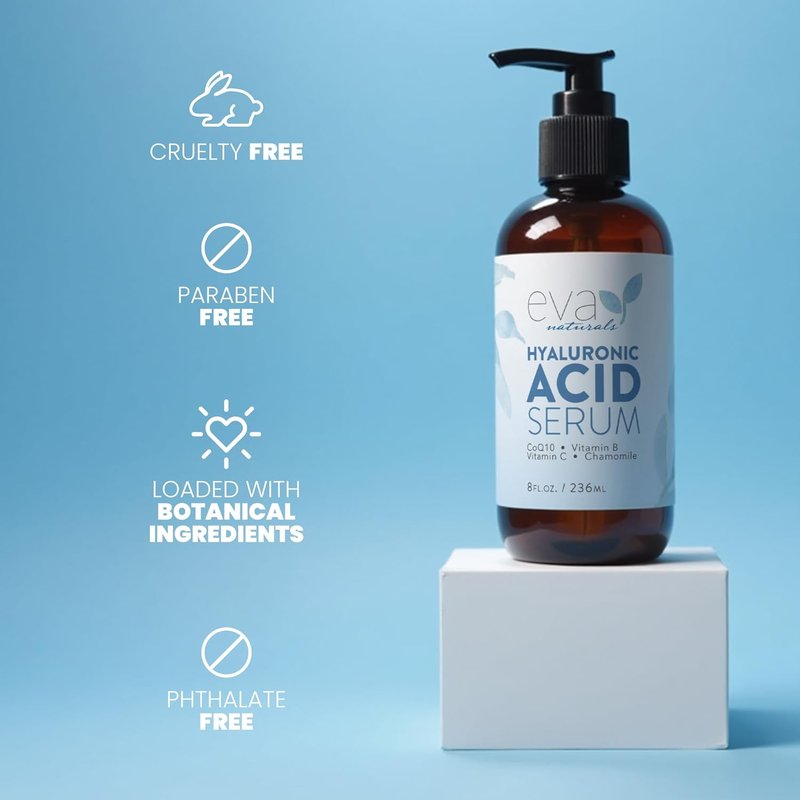 Hyaluronic Acid Serum for Face - Anti-Aging Hydrating Formula with Vitamin C, B & E | 8 Oz