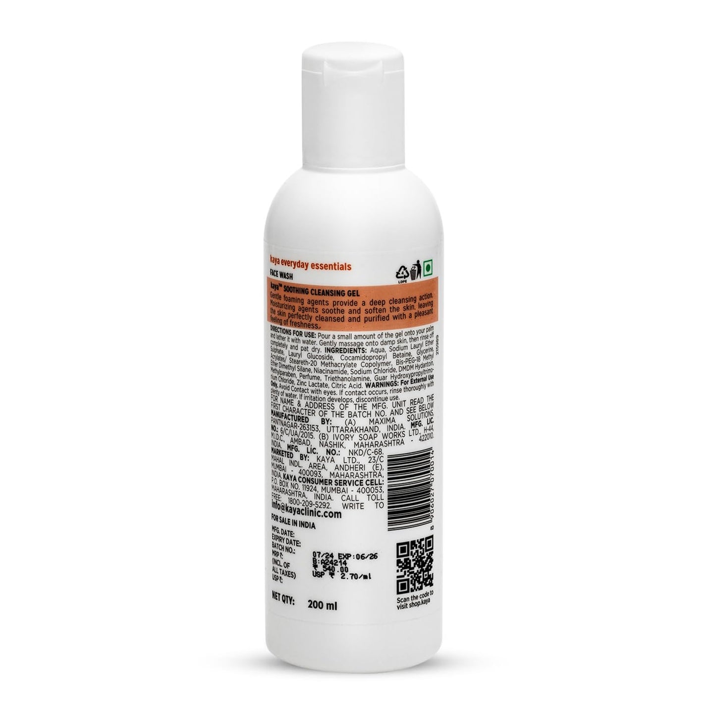 Kaya Skin Clinic Soothing Cleansing Gel, 200ml