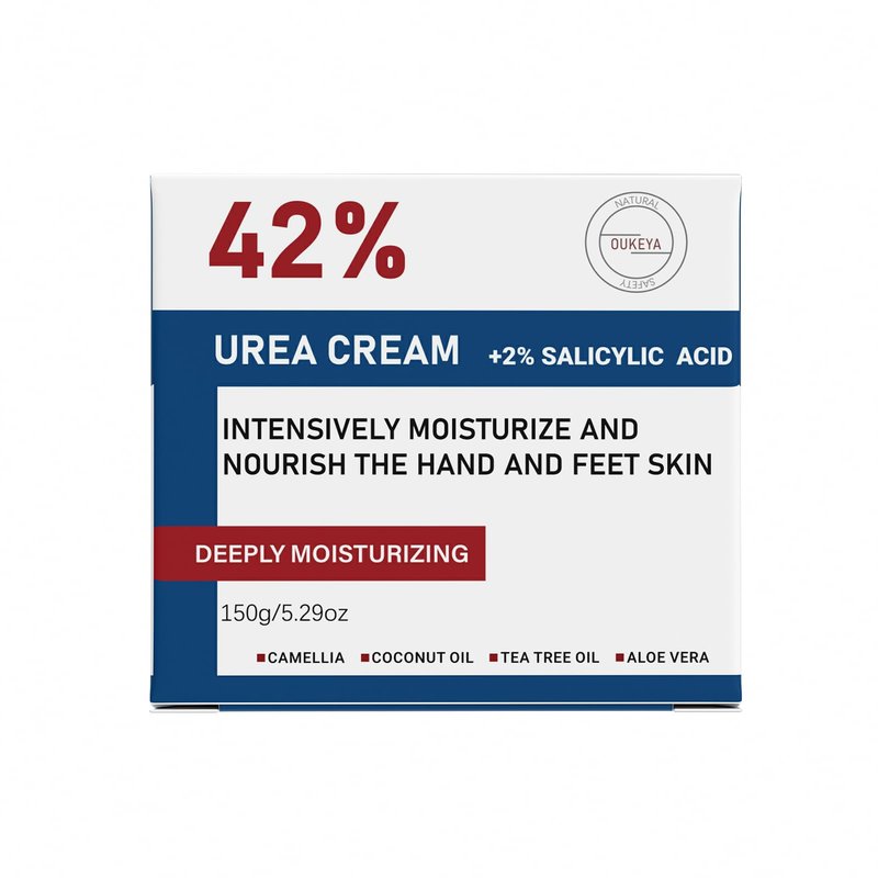 OUKEYA Urea Cream 42% plus Salicylic Acid 2%, Intensive Moisturizer for Dry, Rough Feet and Hands, Deep Hydration, Gentle Exfoliation, Pack of 4