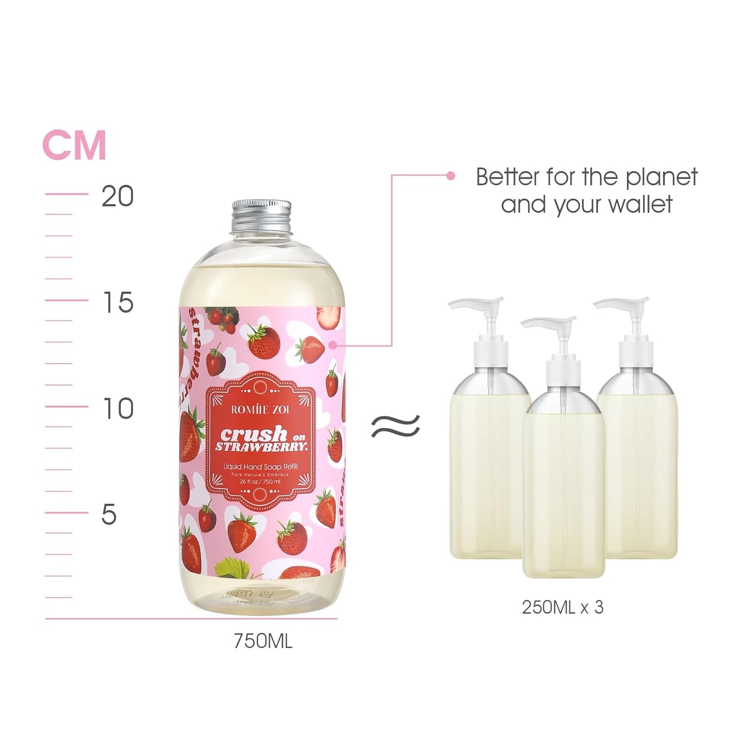 Sweet Vanille Liquid Hand Soap Refill Gift Set – 3 Pack (26 Fl Oz Each), Plant-Based & Biodegradable for Kitchen & Bathroom