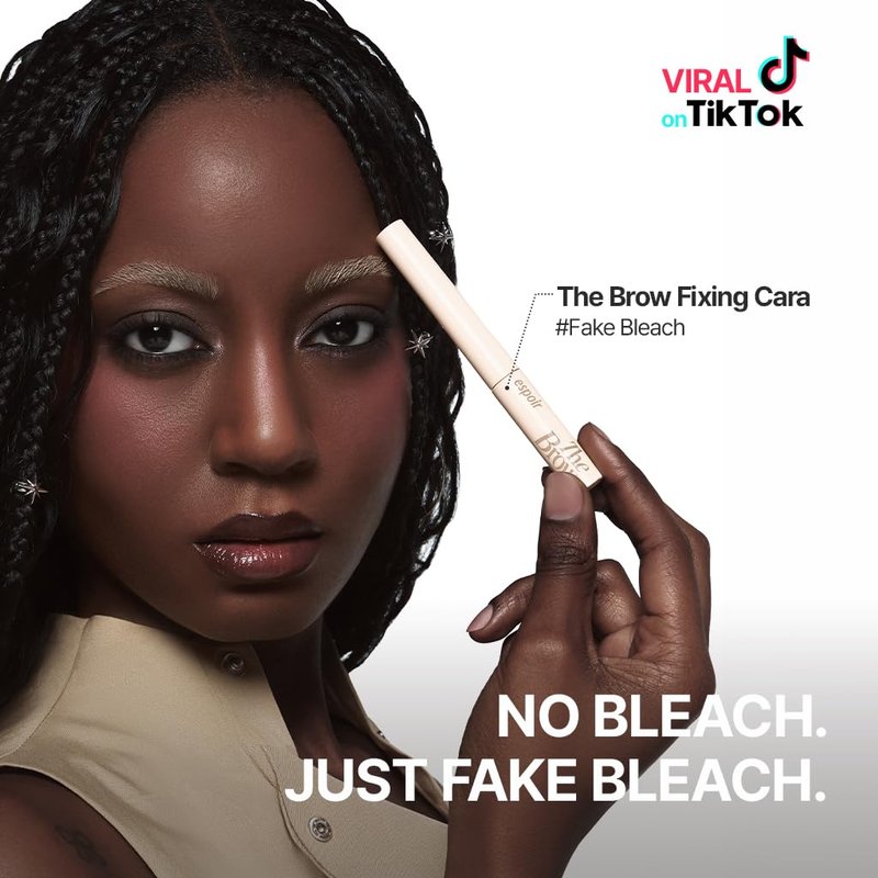 Espoir The Brow Color Fixing Cara #4 Fake Bleach | Easy Fixing without Clumping with Skinny Brush, Long-Lasting & Smudge-proof Eyebrow Mascara, Soft Mood Coloring Tinted Gel, Korean Makeup, 0.1 Fl Oz.