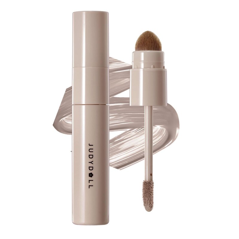 JUDYDOLL Cool Toned Contour,for Fair Skin, Smooth Liquid Contour With Dual Brush, Anti-Smudge & Brightening, Long-Lasting, Makeup Contour (01 Cool Gray Brown)