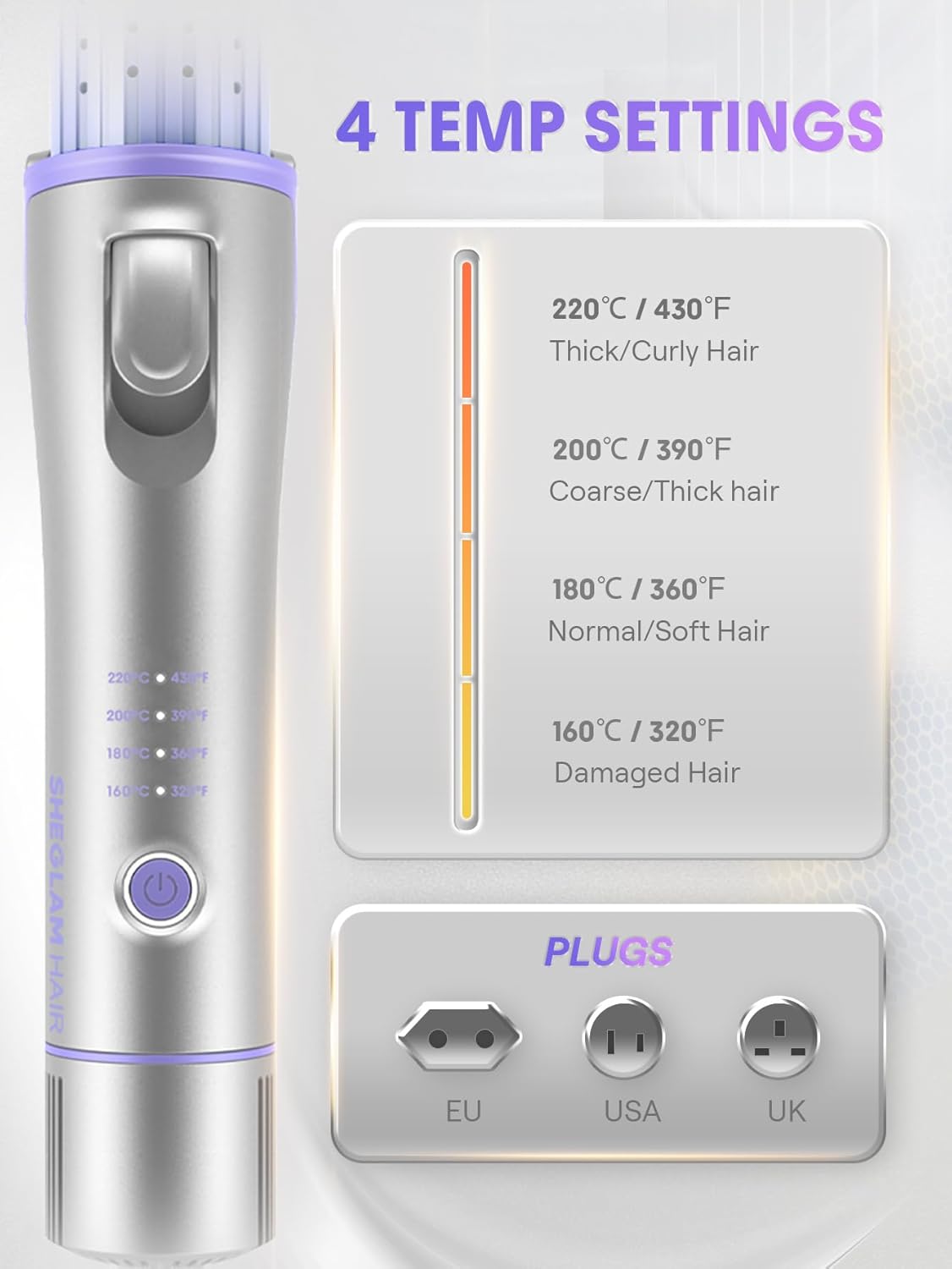 Manual Airflow Styler Curling Iron - 2 in 1 Hair Straightener & Curler with 360° Cool Air Lock | 1 Inch, Anti-Scald, 4 Temperature Settings