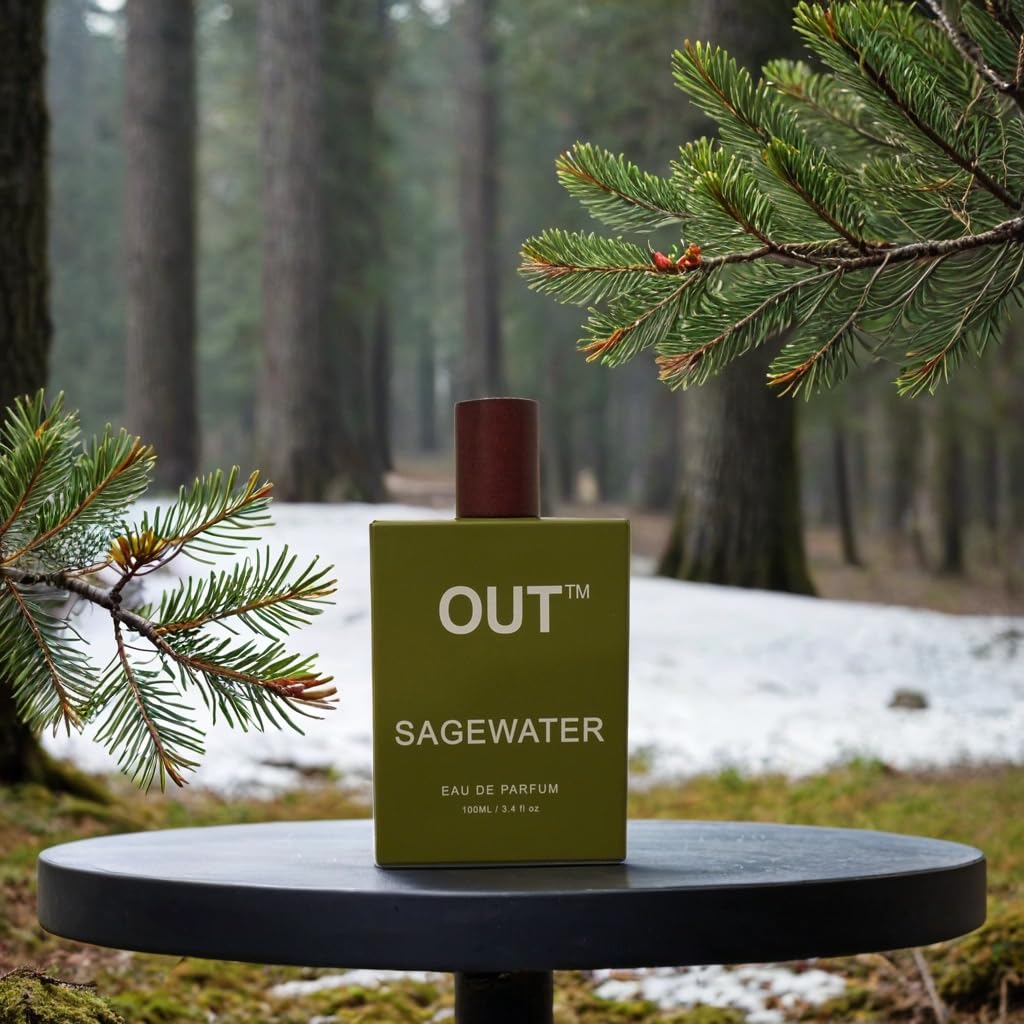 Sagewater OUT Eau de Parfum, Men's Fragrance, Woody Scent with Sagebrush, Pine, and Amber Notes, Rugged yet Refined