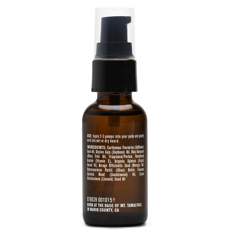 Men's Beard Oil - Sandalwood Fragrance for Deep Moisturizing & Softening | Naturally Derived with Shea Butter & Argan Oil - 1 fl oz