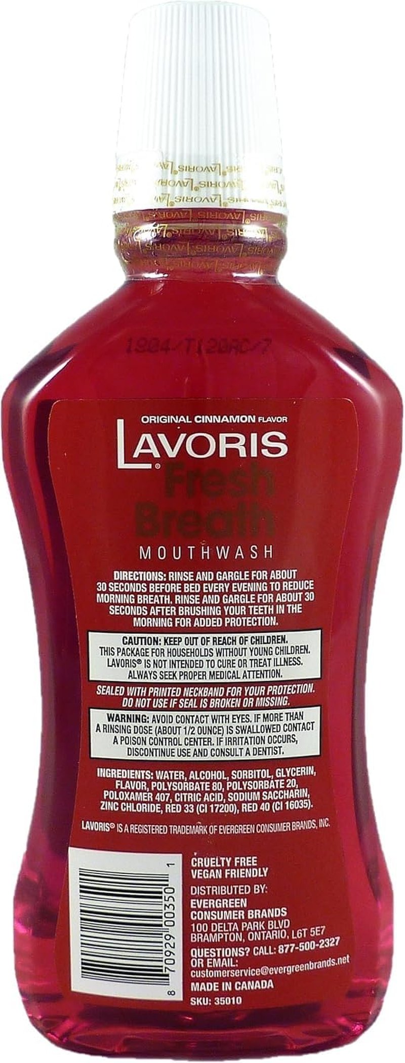 Lavoris Mouthwash, Original Cinnamon 15 fl oz /444 ml (Pack of 2)