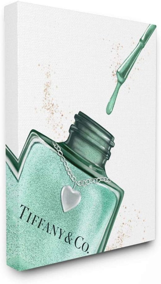 Cyan Drip Makeup Nail Polish Brush Canvas Wall Art - Stupell Industries, Multi-Color Decor