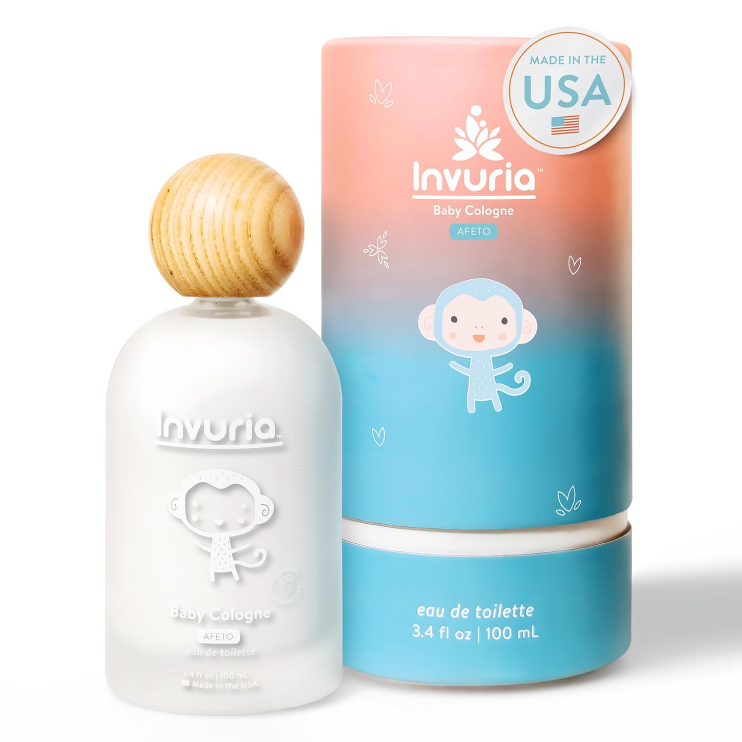 Invuria Afeto Baby Cologne | Alcohol-Free Baby Perfume for Boys & Girls | Gentle Baby Fragrance | Made In USA | Colonia Para Bebés | 3.4 oz | 100 mL