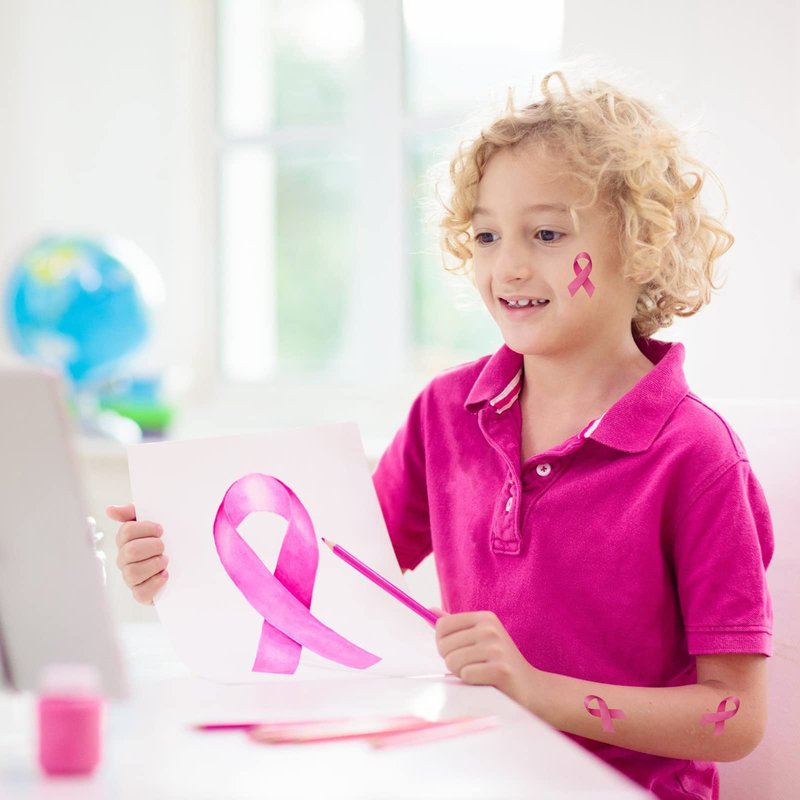 288 Pieces Pink Ribbon Temporary Tattoos Breast Cancer Awareness Tattoo Breast Cancer Stickers Temporary Stickers Pink Ribbon Face Decorations for Party