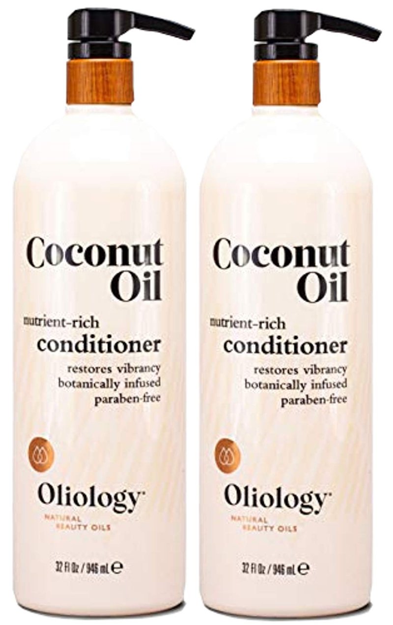 Oliology Coconut Oil Conditioner - Natural Coconut Oil Conditioner Helps Restore Damaged, Lifeless Hair | Provides Intense Shine | Restores Lost Moisture | & Paraben Free (32 oz/2 Pack)