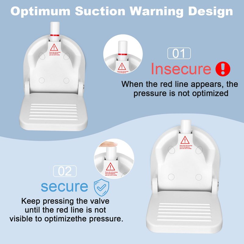 Foldable Shower Foot Rest with Suction Cup for Shaving Legs,Anti-Slip Shower Pedal with No Drilling Suction Cup for Pregnant Woman & Back Pain Sufferers- Reduce Body Strain & Bending Over