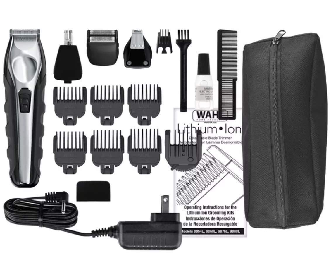 Wahl Lithium Ion Multi-Groomer Chrome, Black, 14.4 Ounce