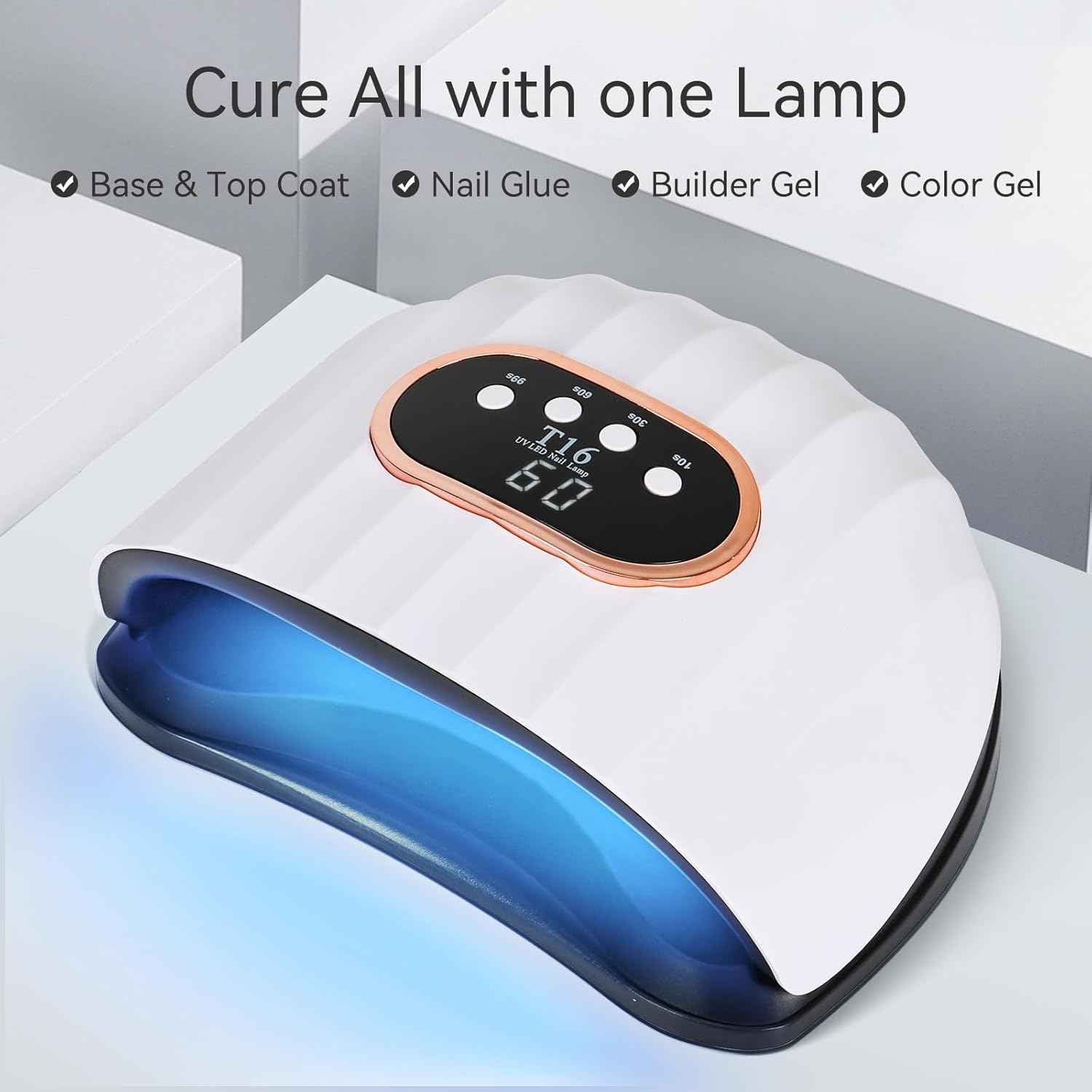 54W UV LED Nail Lamp - Quick-Dry Nail Polish Dryer with 4 Timer Settings for Gel Nails & DIY Nail Art