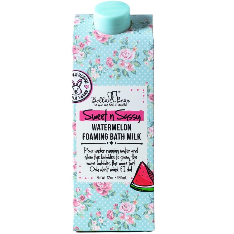 Bella & Bear Sweet 'n' Sassy Watermelon Mega Bath & Body Gift Set with Foaming Shower Gel & Bubble Bath, Bath Milk, Body Scrub & Lip Scrub and Lip Butter Great Gifts for Women