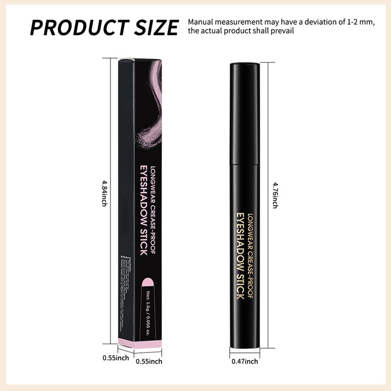 Erinde Waterproof Cream Eyeshadow Stick, Nude Beige Matte Eye Shadow Sticks, Cream to Powder Eye Brightener Pencil Crayon, Buildable & Blendable Long-Lasting Eye Shadow Stick, Vegan & Cruelty-Free, 03
