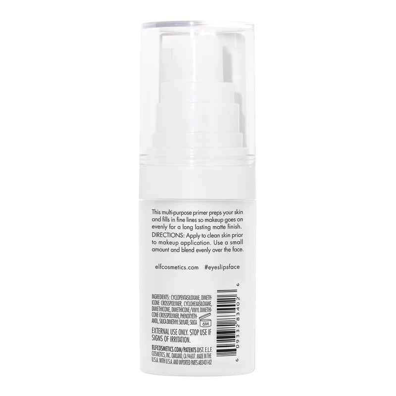 e.l.f. Mineral Infused Face Primer, Primer For A Smooth Foundation Base, Fills In Fine Lines & Refines Complexion, Vegan & Cruelty-free, Small