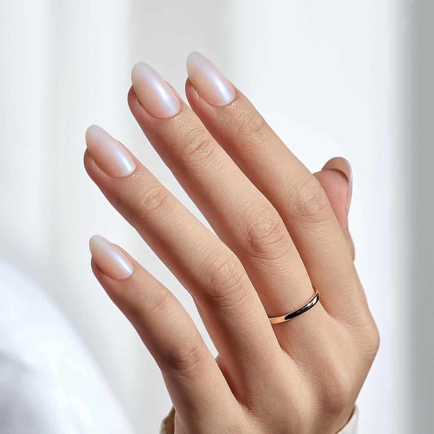 Champagne Glazed Chrome Press-On Nails | Reusable Soft Gel Fake Nails with Glue