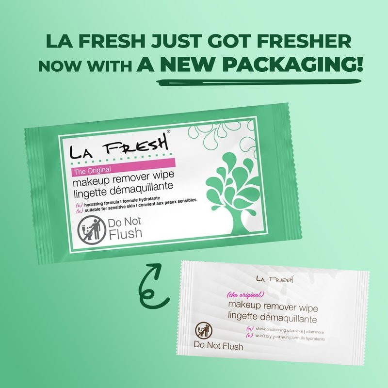 LA Fresh Makeup Remover Wipes with Vitamin E - 50 Ct TSA Travel Essential