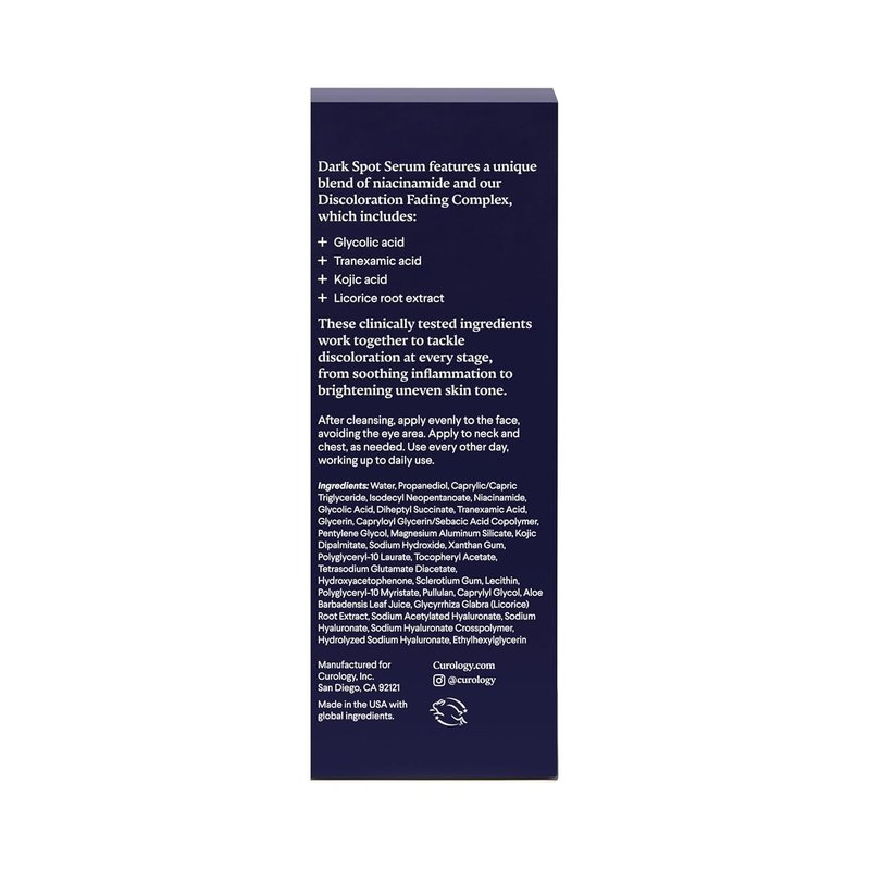 Curology Dark Spot Facial Serum, Discoloration Fading Serum, for Post Acne Marks and Sunspots, 1 fl oz