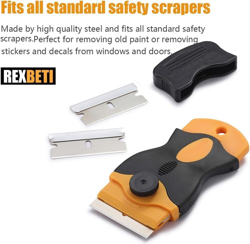 400PCS Single Edge Razor Blades - Industrial Scraper Replacement Blades for Labels, Decals & Stickers