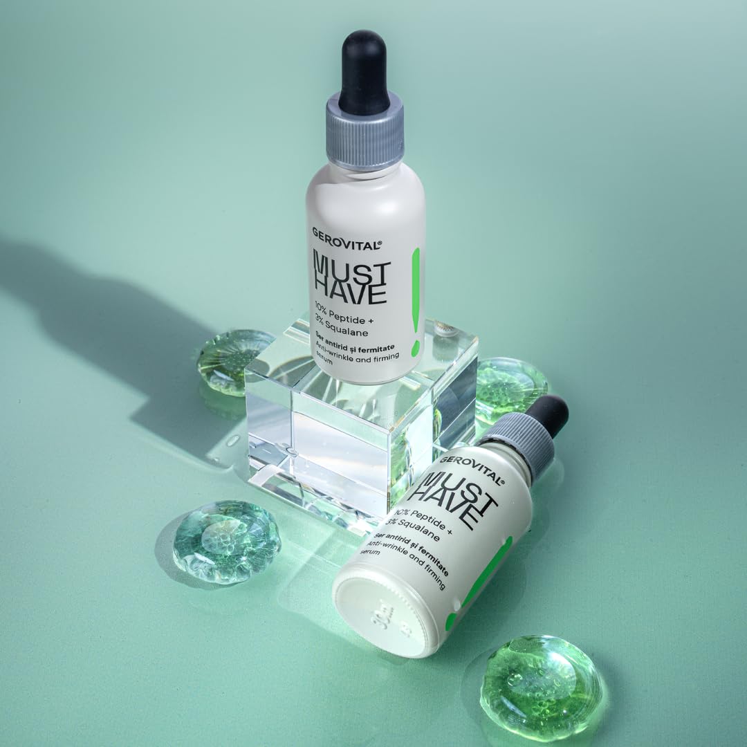 GEROVITAL MUST HAVE Anti-Wrinkle and Firming Face Serum with Collagen and Elastin, Aloe Vera Extract, Moisturizing Face Serum, 30 ml