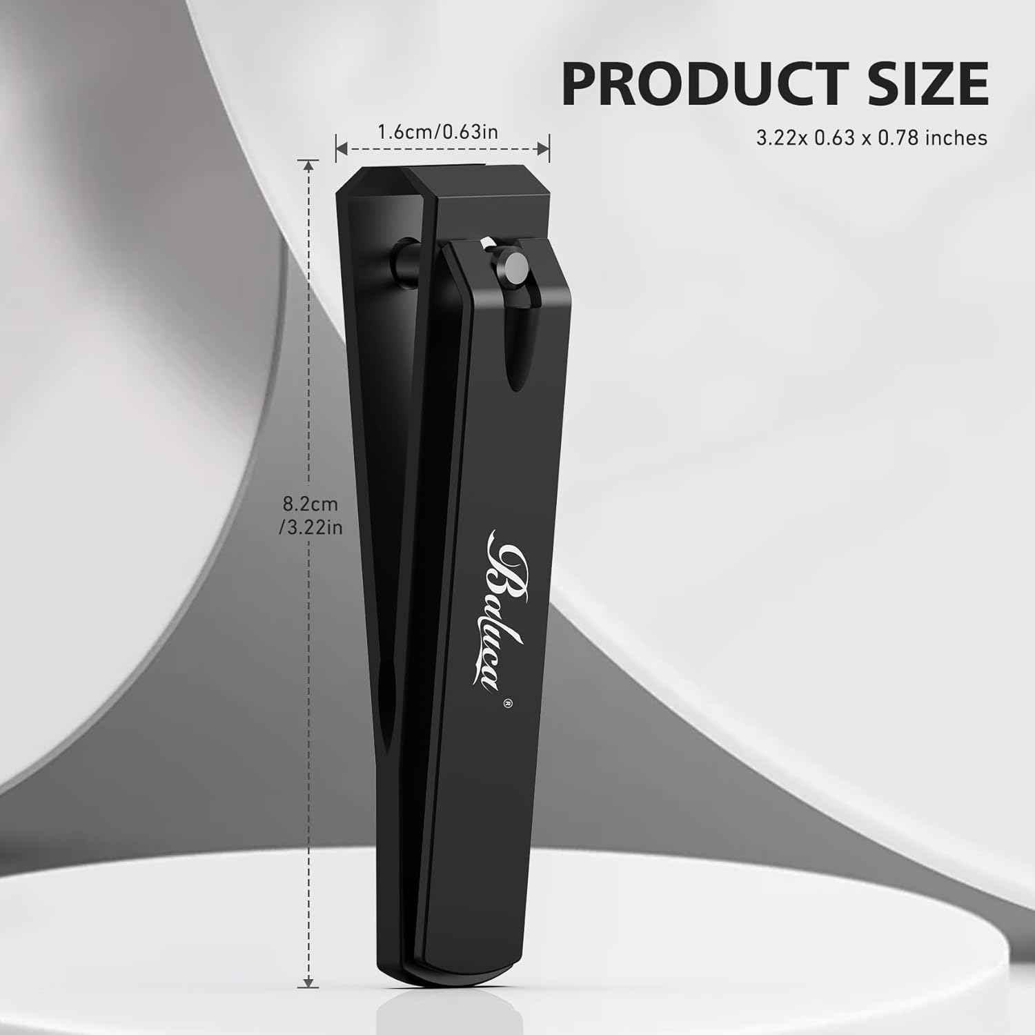Ergonomic Nail Clipper for Seniors - Long Handle Toenail & Fingernail Trimmer with Catcher - Precision Black Clipper for Thick Nails