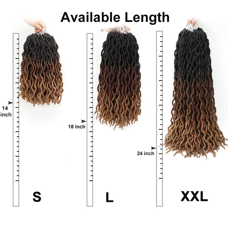 Eliza Wavy Gypsy LocsOmbre Crochet Hair 14" 8Packs/Lot Goddess Locs Synthetic Faux Locs African Roots Dreadlocs Synthetic Braiding Hair Extensions for Black Women(14",8Packs,OM3T3027)