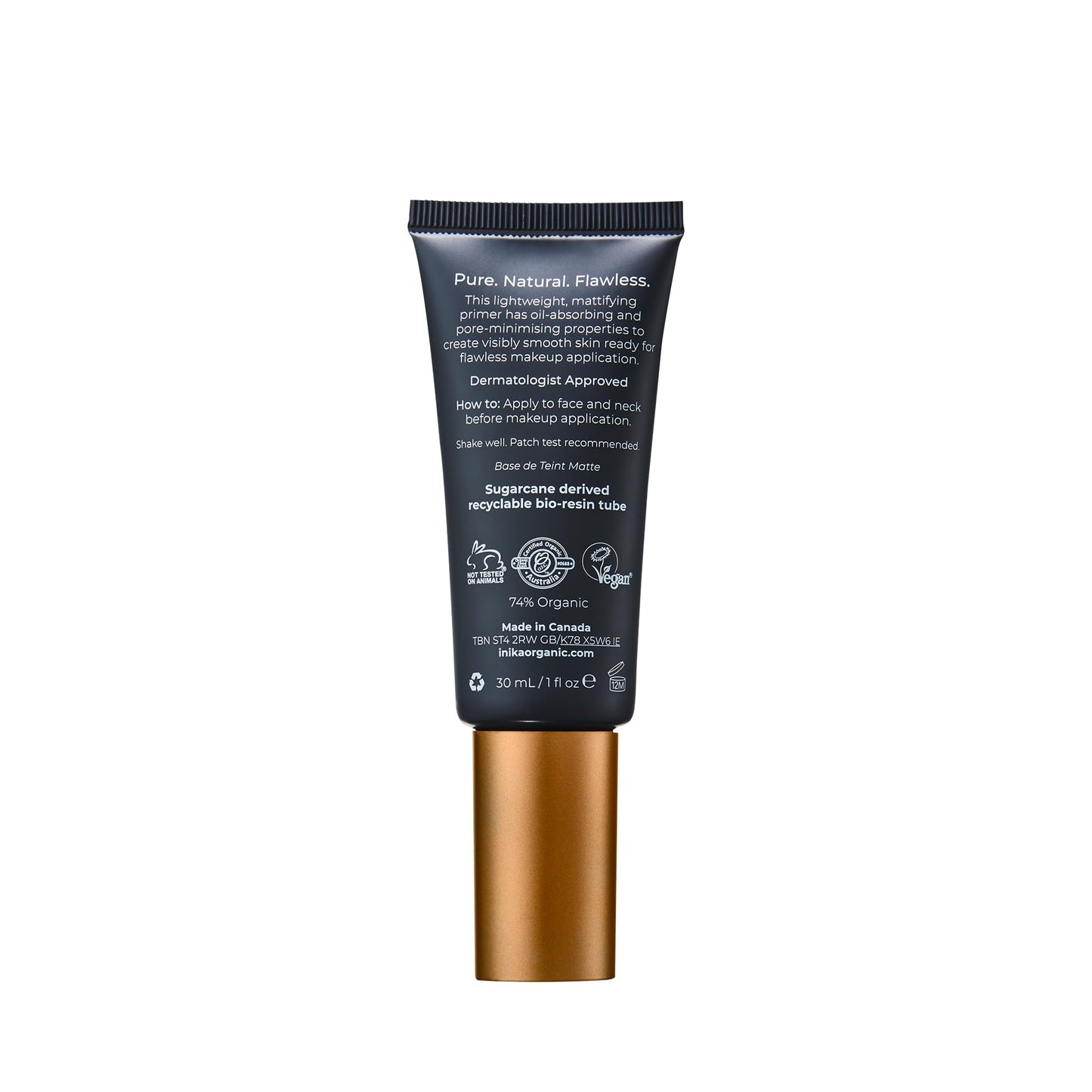 INIKA Organic Matte Perfection Primer | Minimise Pores, Smooth Skin, Reduce Oil. Lightweight Mattifying Primer. Skincare Infused to Reduce Signs of Ageing. 100% Natural + Vegan Formula. 30mL