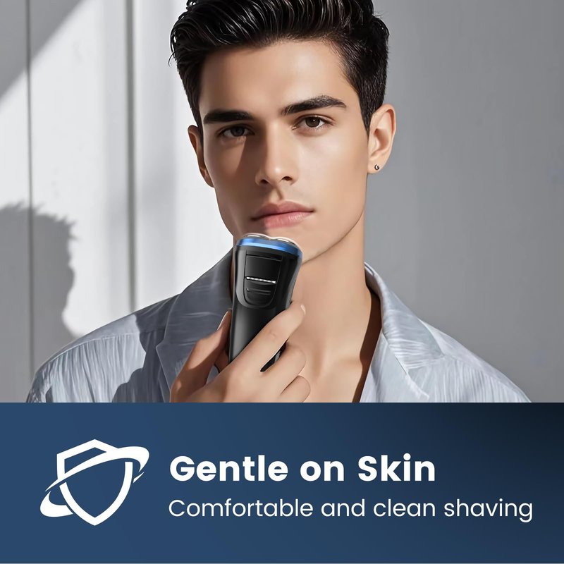 Electric Razor for Men, Uythumidid Rechargeable Men’s Electric Shavers, Wet & Dry Shaver with Pop-up Trimmer, Waterproof Cordless Portable Razor with Safety Lock, Perfect for Men, Blue
