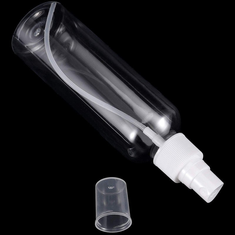 ZEONHAK 50 Pcs 3.5oz / 100ml Clear Plastic Spray Bottles, Empty Spray Bottles with Caps, Fine Mist Travel Bottle, Refillable Liquid Containers, Mini Spray for Hair Spray, Perfumes and Other Liquids