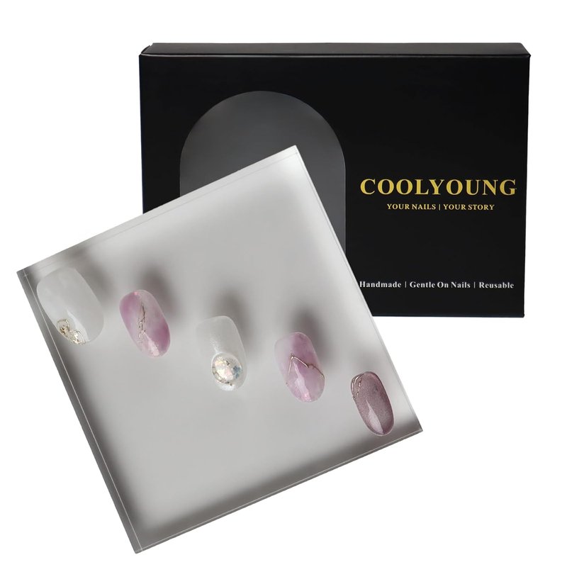 Short Almond Press On Nails - Handmade Acrylic False Nails for Women | 15 PCS, Size S