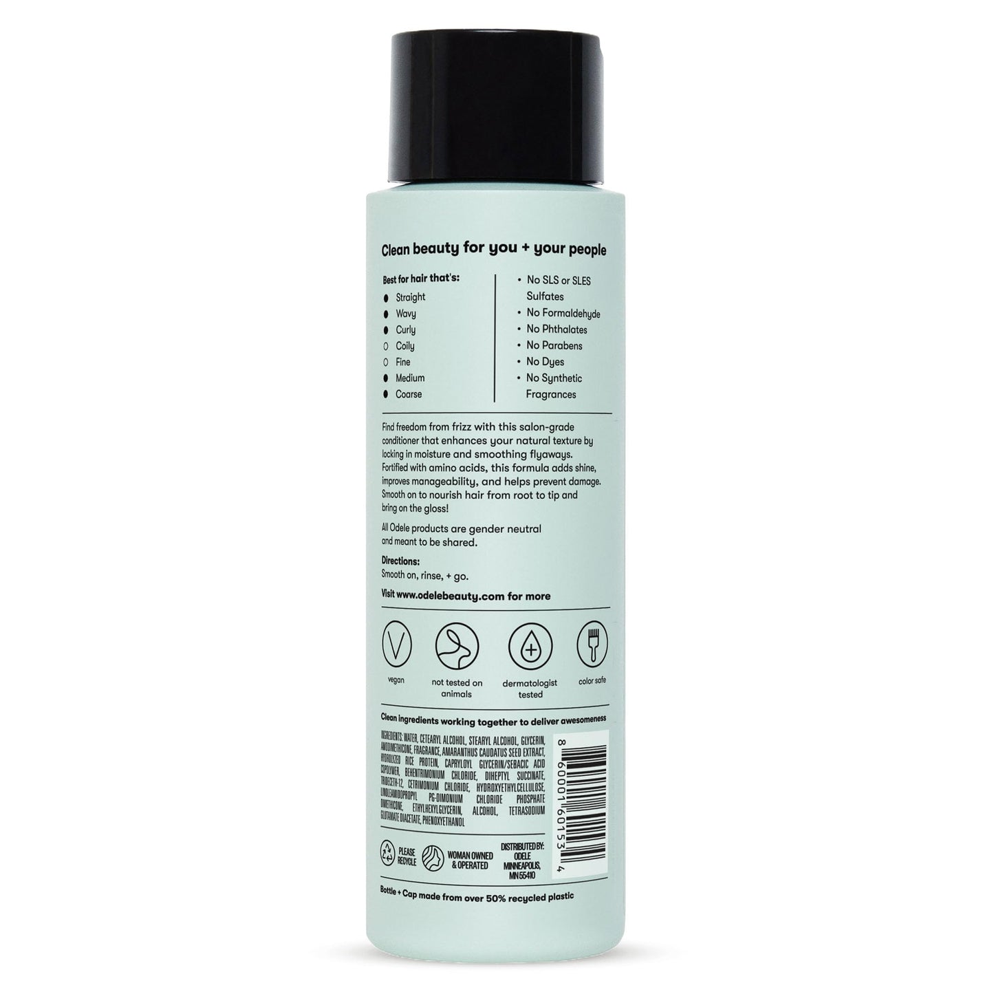 Odele Smoothing Sulfate-Free Conditioner, Anti Frizz & Color-Safe, 13 fl oz
