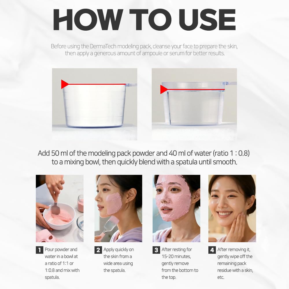 Modeling Mask with CICA for Face – NEEDS NATURE | Soothing & Redness Relief Peel-Off Rubber Mask | Korean Skincare | Home Spa Treatment | 400g Powder Pack with Mixing Tools