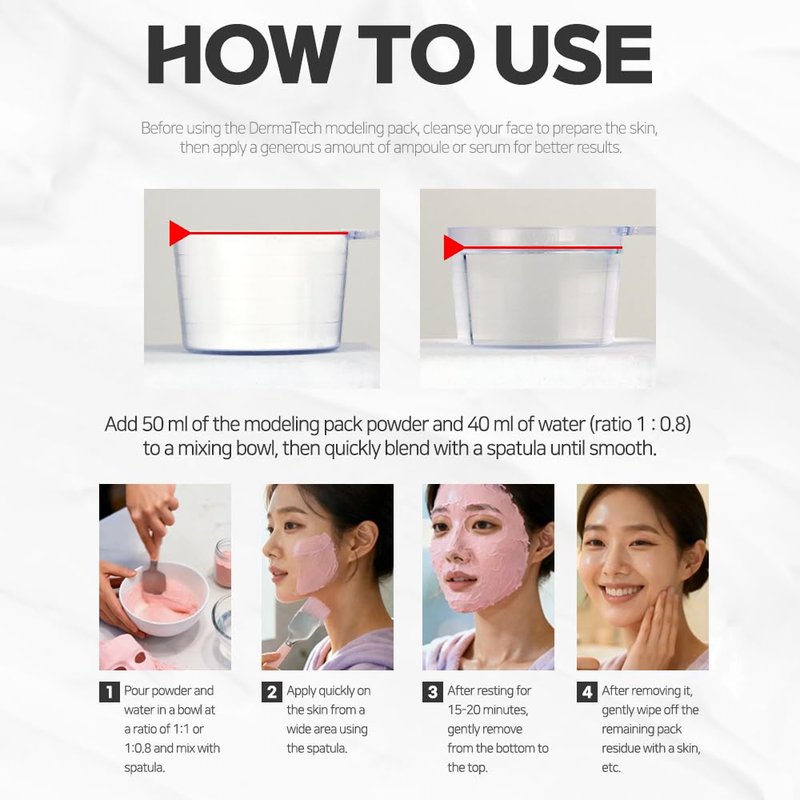 Modeling Mask with CICA for Face – NEEDS NATURE | Soothing & Redness Relief Peel-Off Rubber Mask | Korean Skincare | Home Spa Treatment | 400g Powder Pack with Mixing Tools