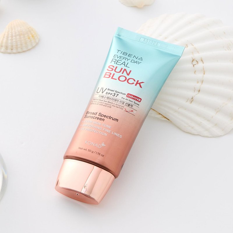 TIBENA Everyday Real Mineral Sunscreen SPF 37 | Lightweight Korean Sunblock for Face & Neck | No White Cast, Broad-Spectrum UVA/UVB Protection | Calming & Non-Greasy | 60g