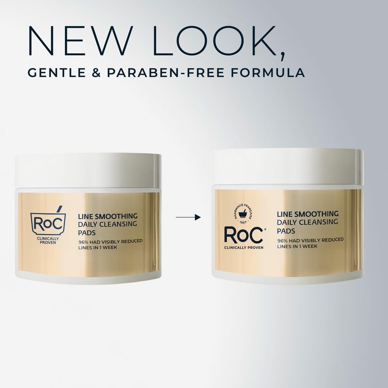 RoC Resurfacing Disks, Hypoallergenic Exfoliating Makeup Remover Pads for Wrinkles and Skin Tone, Hypo-Allergenic Skin Care, Oil-Free Daily Cleanser, 28 Count (Packaging May Vary)