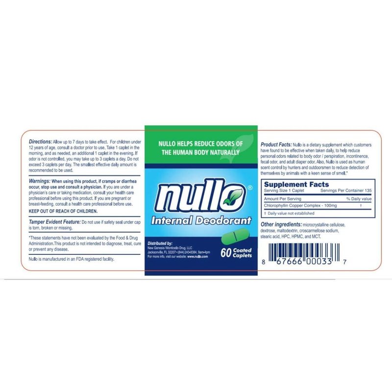 Nullo Internal Deodorant (60 Caplets)