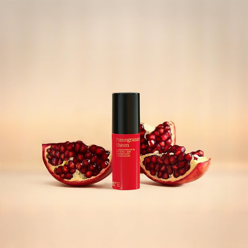 82E Pomegranate Sheen Illuminating Lip Oil SPF 15 PA Plus for Women - 0.2 oz Lip Oil