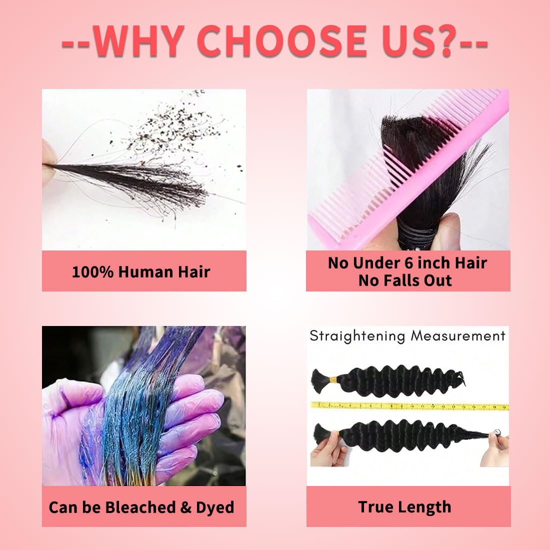 Human Braiding Hair for Boho Braids 12A Deep Water Wave Bulk Human Hair for Braiding No Weft Wet and Wavy Curly Human Hair Extensions (1B-Natural Black-Deep, 110g-16 Inch)
