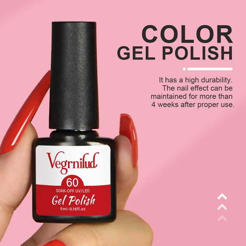 Gel Nail Polish Kit - 60 Colors Soak Off Gel Polish Set with UV Light | Perfect for DIY Nail Art
