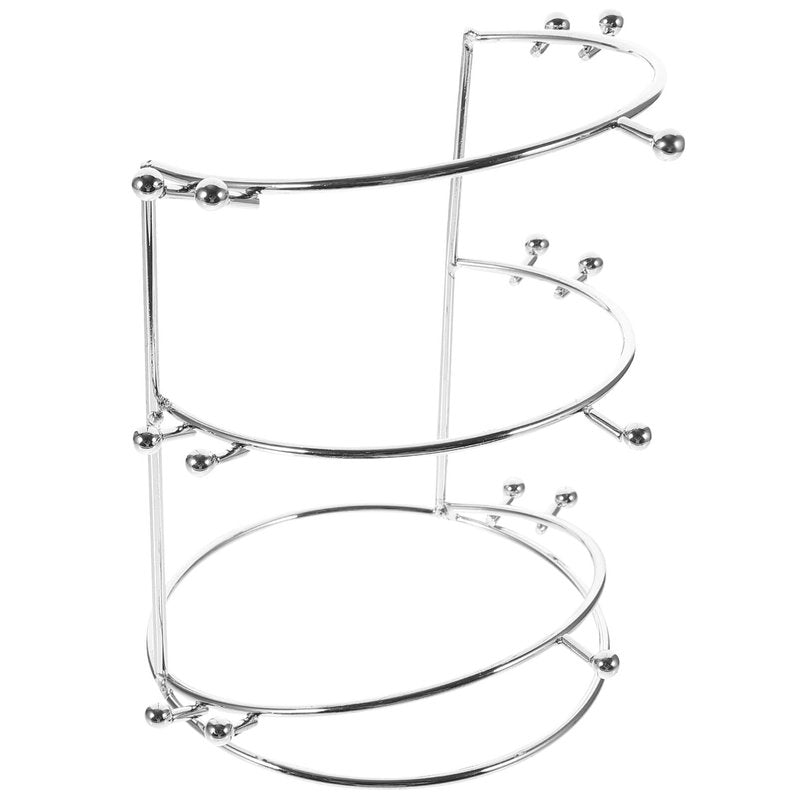 HOLIDYOYO Crown Display Stand Three-Tier Metal Tiara Holder Rack for Wedding Bridal Headbands Hair Accessories Organizer 7.55X5.51X5.51 Inches