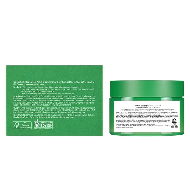 Papa Recipe Tea Tree Control Pad - Soothing Facial Toner Pads with Tea Tree, Gentle PHA Exfoliation, Moisturizing & Calming, Sensitive & Acne-Prone Skin, Korean Skin Care Pads 4.39 fl.oz, 70 Count