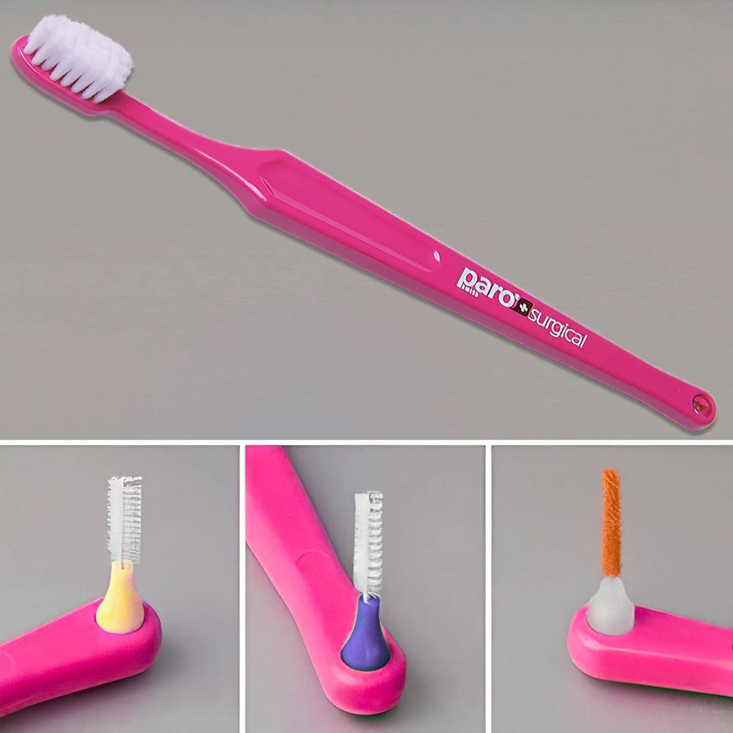 Paro Swiss Surgical 743 Parent Toothbrush, Pink, Battery Powered, Unisex-Kids