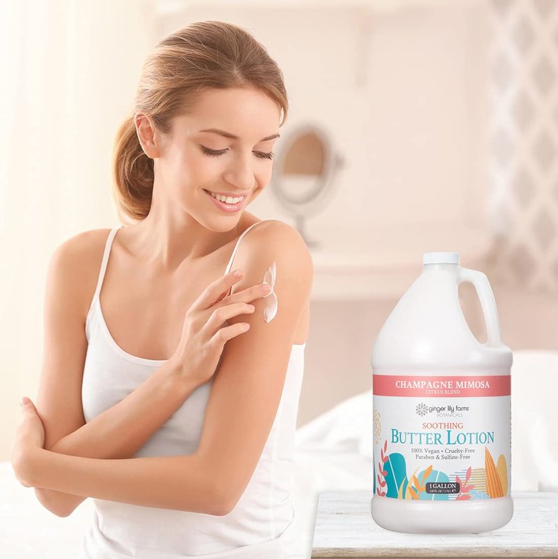 Ginger Lily Farms Soothing Butter Lotion - Vegan Citrus Blend for Dry Skin | 1 Gallon Refill