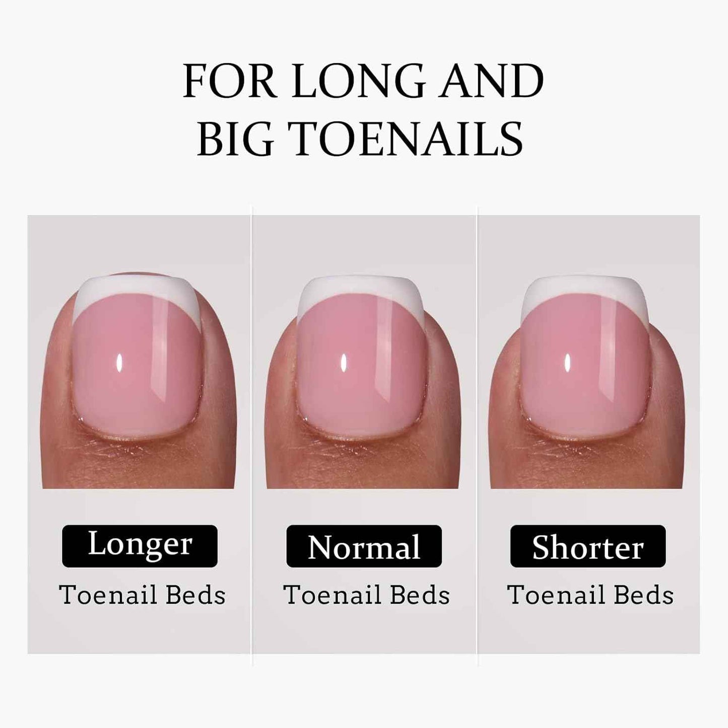 Pastel French Toe Nails Set - Gap-Filled Solid Nail Gel by BTArtbox