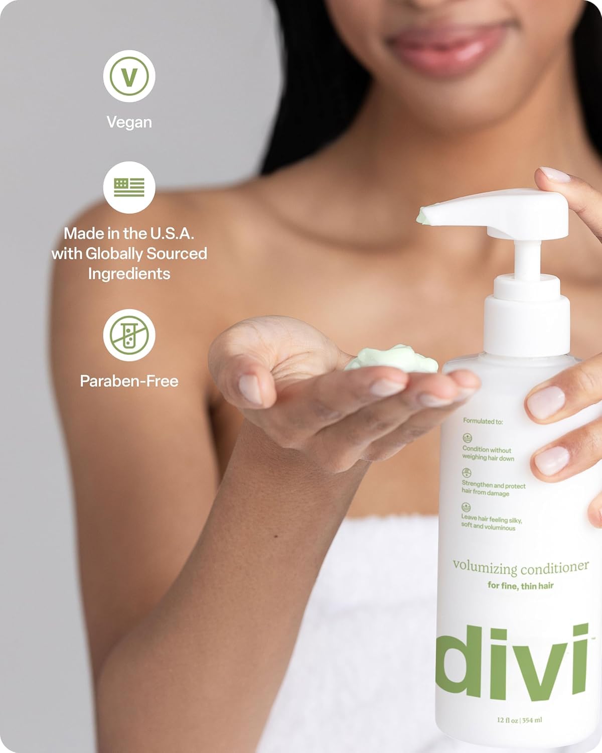 Divi Volumizing Conditioner for Fine, Thin Hair with Rice Protein | 34 fl oz